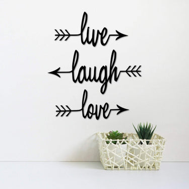 Live, Laugh, Love Arrows | Set of 3 Split Word Arrows | Metal Arrow Wall Decor | Metal Wall Words | Cursive Wall Words | Word Arrows